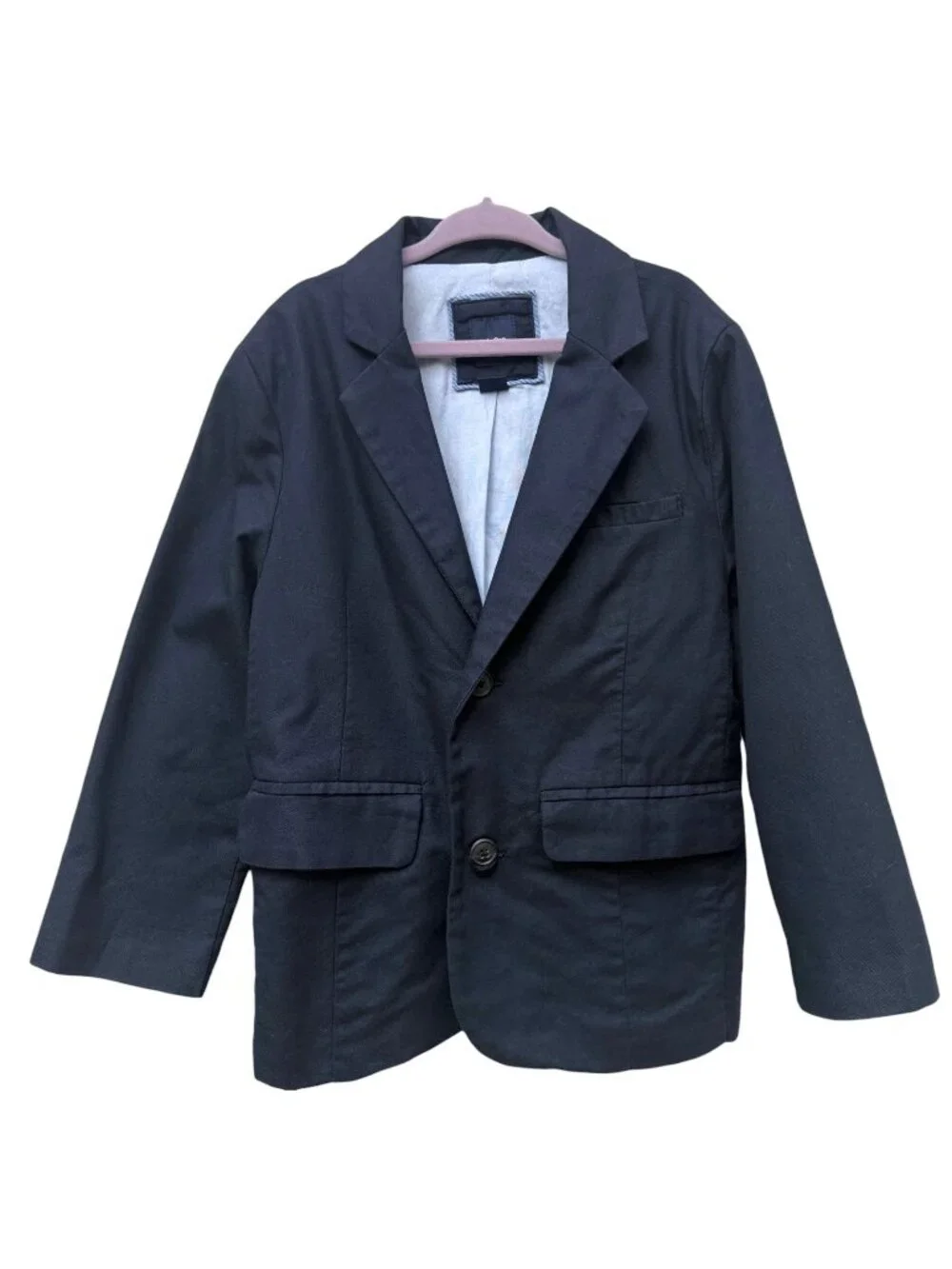 GAP Little Boys Blazer Size 5T Navy Blue Cotton Lined Classic Preppy Jacket